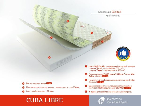 Матрас Roll Matratze Cuba Libre (Куба&nbsp;Либре)